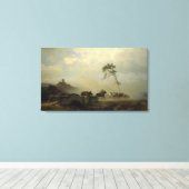Landschap met kasteelruïnes en ruiters canvas afdruk (Insitu (Houten vloer))
