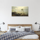 Landschap met kasteelruïnes en ruiters canvas afdruk (Insitu (Slaapkamer))