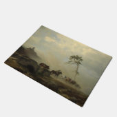 Landschap met kasteelruïnes en ruiters deurmat (Schuin)