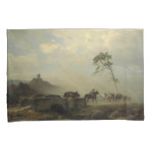 Landschap met kasteelruïnes en ruiters kussensloop (Voorkant-Rechts)