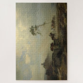 Landschap met kasteelruïnes en ruiters legpuzzel (Verticaal)