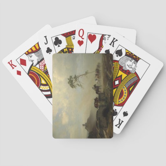 Landschap met kasteelruïnes en ruiters pokerkaarten (Achterkant)