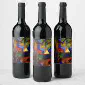 Landschap met Koeien, 1914 door August Macke Wijn Etiket (Flessen)