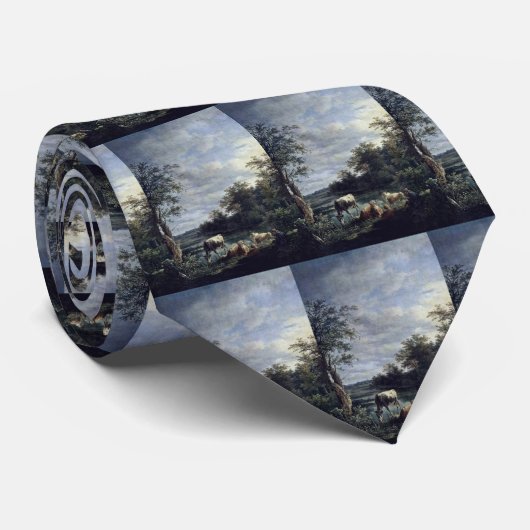 Landschap met koeien door Wagenbauer Max Joseph (b Stropdas (Opgerold)