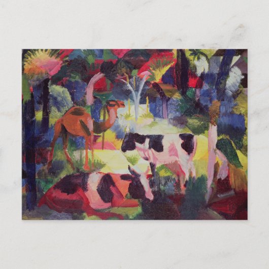 Landschap met Koeien en een kameel Briefkaart (Voorkant)