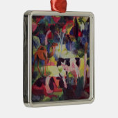 Landschap met koeien en een kamel metalen ornament (Rechts)