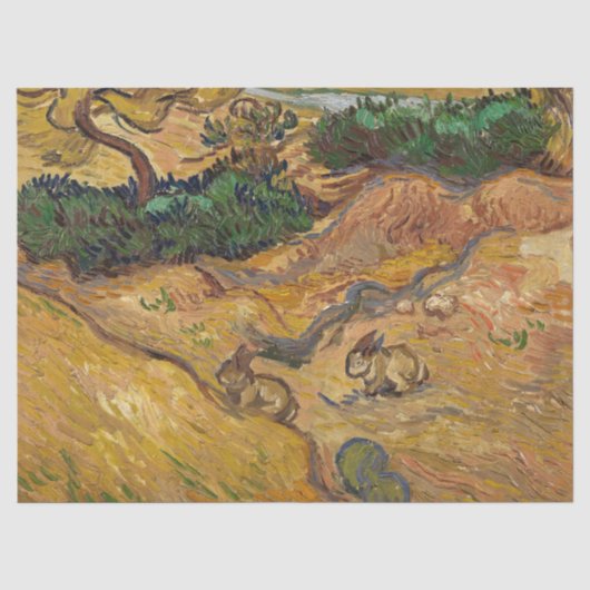 Landschap met konijnen van Vincent van Gogh Tissuepapier (Voorkant)
