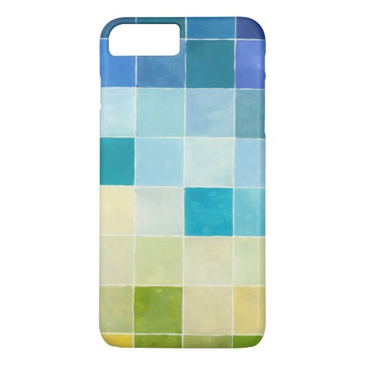 Landschap met meerkleurige gepixelde vierkanten Case-Mate iPhone case (Achterkant)