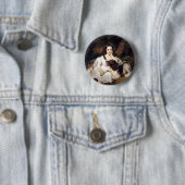 Landschap met meisje en hond ronde button 5,7 cm (In situ)