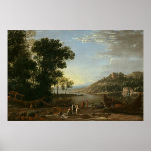 Landschap met Merchants - Claude Lorrain Fine Art Poster (Voorkant)