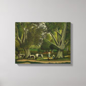Landschap met Milkmaïden door Henri Rousseau Canvas Afdruk (Voorkant)