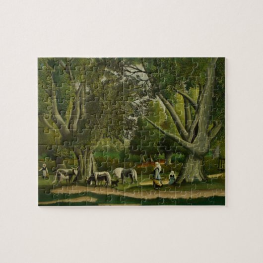 Landschap met Milkmaïden door Henri Rousseau Legpuzzel (Horizontaal)