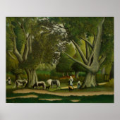 Landschap met Milkmaïden door Henri Rousseau Poster (Voorkant)