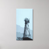 Landschap met mobiele signaaltoren. canvas afdruk (Voorkant)
