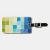 Landschap met multigekleurde vierkantjes bagagelabel (Voorkant horizontaal)