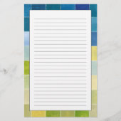 Landschap met multigekleurde vierkantjes briefpapier (Voorkant)