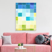 Landschap met multigekleurde vierkantjes canvas afdruk (Insitu (Woonkamer))