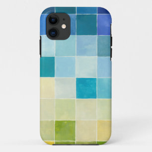 Landschap met multigekleurde vierkantjes iPhone 11 hoesje
