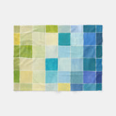 Landschap met multigekleurde vierkantjes fleece deken (Voorkant (Horizontaal))