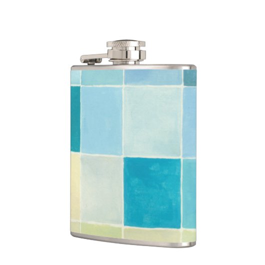 Landschap met multigekleurde vierkantjes heupfles (Links)