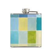 Landschap met multigekleurde vierkantjes heupfles (Achterkant)