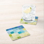 Landschap met multigekleurde vierkantjes kartonnen onderzetters (Insitu)