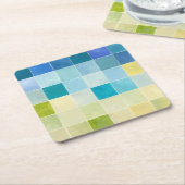 Landschap met multigekleurde vierkantjes kartonnen onderzetters (Schuin)