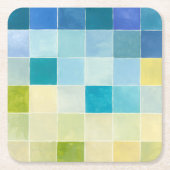 Landschap met multigekleurde vierkantjes kartonnen onderzetters (Voorkant)