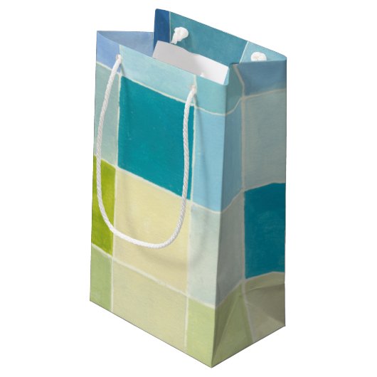 Landschap met multigekleurde vierkantjes klein cadeauzakje (Achterkant Gekanteld)