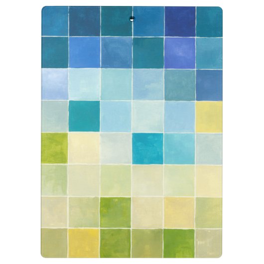 Landschap met multigekleurde vierkantjes klembord (Achterkant)