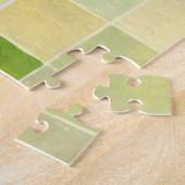 Landschap met multigekleurde vierkantjes legpuzzel (Zijkant)