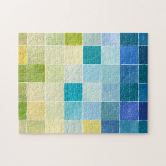 Landschap met multigekleurde vierkantjes legpuzzel (Horizontaal)