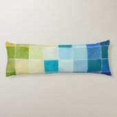 Landschap met multigekleurde vierkantjes lichaamskussen (Achterkant)