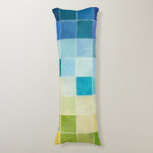 Landschap met multigekleurde vierkantjes lichaamskussen (Voorkant Verticaal)