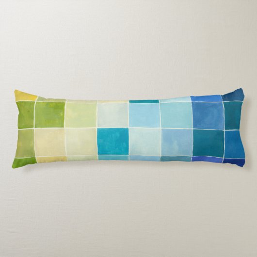 Landschap met multigekleurde vierkantjes lichaamskussen (Voorkant)