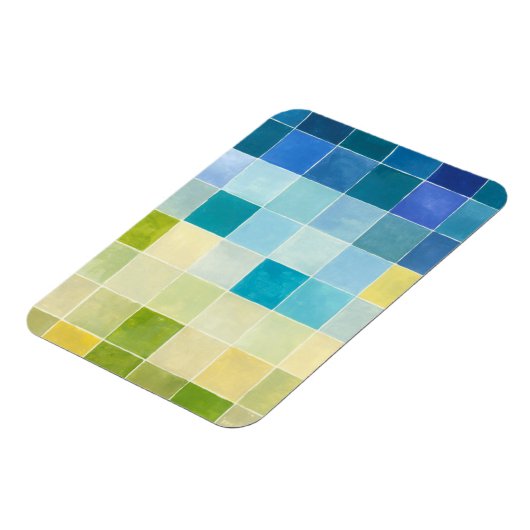 Landschap met multigekleurde vierkantjes magneet (Linkerzijde)
