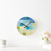 Landschap met multigekleurde vierkantjes ronde klok (Huis)