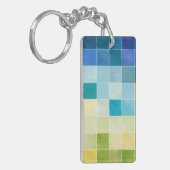 Landschap met multigekleurde vierkantjes sleutelhanger (Voorkant Links)