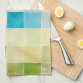 Landschap met multigekleurde vierkantjes theedoek (Quarter Fold)