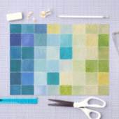 Landschap met multigekleurde vierkantjes tissuepapier (Craft)