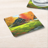 Landschap met Natuur Achtergrond-46556 Kartonnen Onderzetters (Schuin)