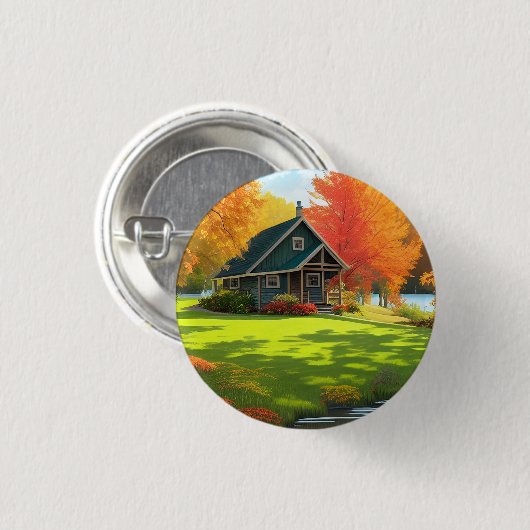 Landschap met Natuur achtergrond Ronde Button 3,2 Cm (Voorkant /achterkant)