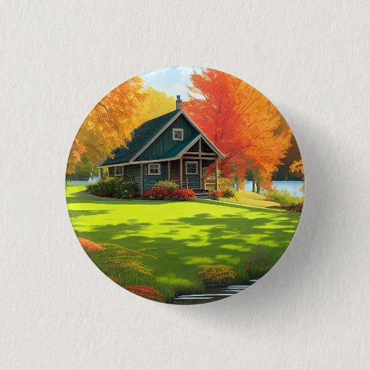 Landschap met Natuur achtergrond Ronde Button 3,2 Cm (Voorkant)