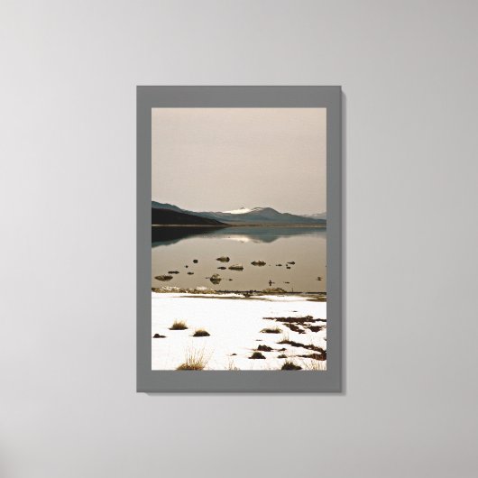 LANDSCHAP MET NEUTRALE WINTERTINTEN CANVAS AFDRUK (Voorkant)