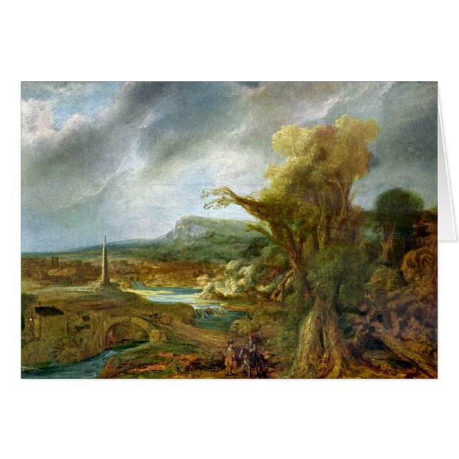 Landschap met Obelisk door Rembrandt (Voorkant Horizontaal)