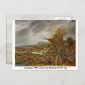 Landschap met Obelisk door Rembrandt van Rijn Briefkaart (Voorkant / Achterkant)