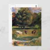 Landschap met paarden door Pierre-Auguste Renoir Briefkaart (Voorkant / Achterkant)