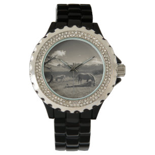 Landschap met paarden horloge