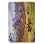 Landschap met paarden in Georgische bergen Magneet (Verticaal)