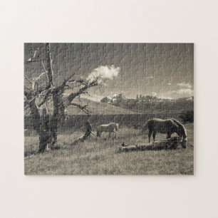 Landschap met paarden legpuzzel